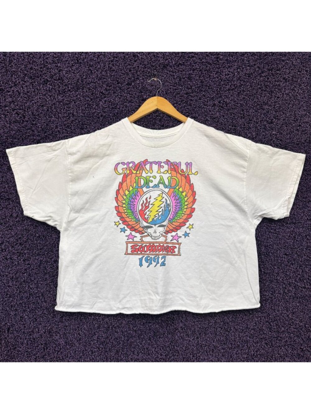 Grateful Dead 1992 Summer Tour Steal Your Colors Crop Top XL